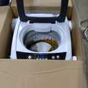 BLACK+DECKER 0.9 Cu. Ft. Portable Washer, 6.6 lb. Capacity Washing Machine for Homes & Apartments, 5 Wash Cycles, Quick Connect Sink Adapter and Drain Hose Included, Transparent Lid, BPWM09W, White