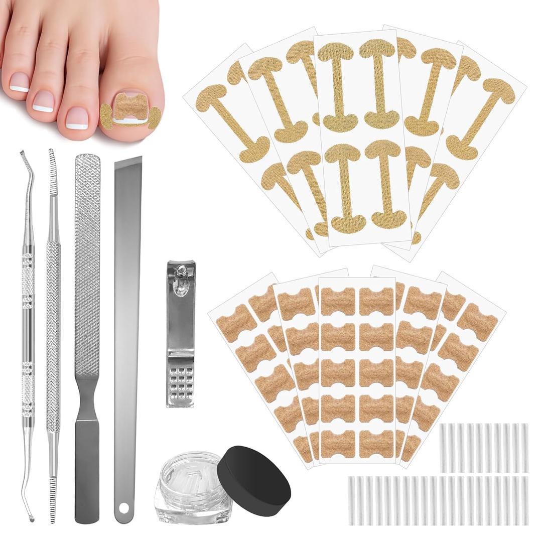 Ingrown Toenail Corrector Set with Correction Strips, Professional Ingrown Toenails Pedicure Tool Set, Painless File and Lifter Pedicure Tools Pedicure Tools,Ingrown Nail Tool for Women Man.