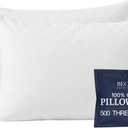 Beckham Hotel Collection Pillowcases King Size Set of 2, Cool Touch Cotton Sateen Fabric, 500TC, Silky Smooth & Soft, Open End, White