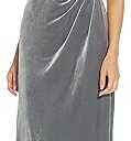 Adrianna Papell Women's Cowl Neck Velvet Gown, Silver , 4