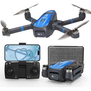 TL16 Drone with 4K HD Camera for Adults, Brushless Motor Drones Optical Flow Positioning 90 Motorised Adjustable Foldable Quadcopter for Beginners, Blue
