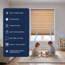 BlindsAvenue No Drill Cordless Pleated Fabric Shades, Fawn, 22.5" W x 64" H