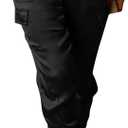 Womens Satin Jogger Pants Casual High Waist Pull on Lounge Trousers Casual Ankle Length Silky Satin Cargo Pants, Large