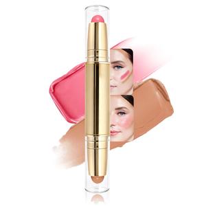 2 x evpct 2In1 Moisturizing Cream Blush & Contour Stick Makeup Multiuse, Blendable Rose & Warm Nude Butter Blush Bronzer Contour Contouring Stick for Cheeks, Natural Radiant Finish, Vegan & Cruelty-Free