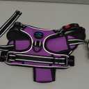 PHOEPET Reflective Dog Harness Large Breed Adjustable No Pull Vest with Handle 2 Metal Rings 3 Buckles [Easy to Put on & Take Off](XL, Purple)