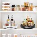 12 Black Metal Lazy Susan for Table Top & Cabinet | 360 Rotating Spice Rack, Kitchen Counter Organizer, Space-Saving Storage Turntable for Bathroom, Countertop (Large)