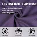 Women's Short Sleeve Cropped Cardigan Button Down Sweater Lightweight Knit Shrugs (Purple, XXL)