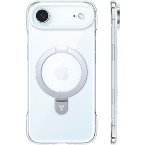 TORRAS for iPhone Air Case, Slim Magnetic Stand, Open-Edge Thin Frame Fit, Hard PC, Fit for MagSafe, Anti-Yellowing Phone Case for iPhone 17 Air, Daily Protection, Clear