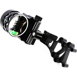 Compound Bow 5 Pin Sights - Short/Long Bar Bow Sight, No Tools Required Adjust Elevation & Windage, with Sights Light & Lenses Adapter Archery Sight (Short)