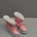 Apakowa Kids Girls Insulated Fur Winter Warm Snow Boots (Toddler/Little Kid) (9.5 Toddler, Pink)