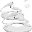 Itramax 10ft 12V DC Extension Cable (2 Pack),DC 2.1mm x 5.5mm 5521 Power Supply Adapter Flat Extender Cord,Female to Male Wire for IP Network,CCTV Security Camera,DVRs & More Devices,5V,9V,24V,12 Volt (White)