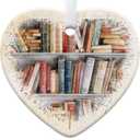 2 x Book Lovers Gifts, Book Ornament for Christmas Tree, Book Lover Christmas Ornaments, Ceramic Ornament (Book)