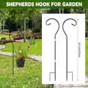 Hicarer 18 Pcs Shepherds Hooks for Outdoor 25 Inch 1/3 Bird Feeder Pole Rust Resistant Steel Shepard Hooks for Wedding Garden Bird Feeders Hanging Lanterns Solar Outdoor Lights