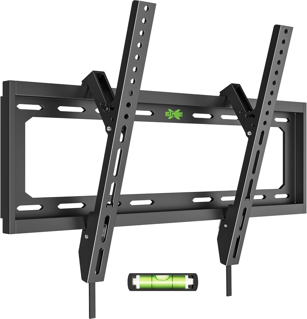 USX Mount UL Listed TV Mount Low Profile for Most 26-60" Flat Screen LED, LCD, Curved TVs, TV Wall Mount Bracket Tilt VESA 400x400mm- Up to 99lbs, Quick Lock and Release to Mounts on 12" 16" Stud