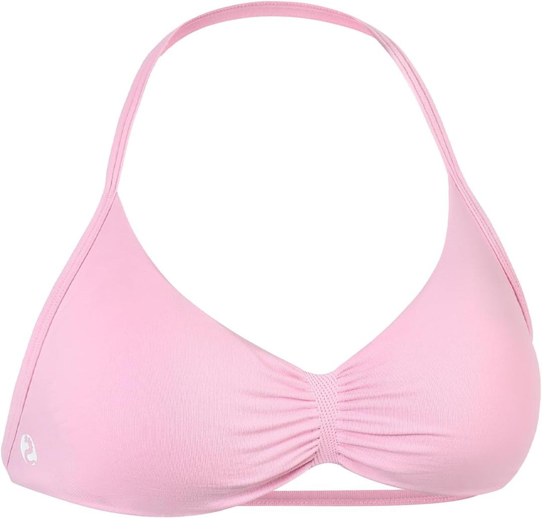 AUROLA Influence Strappy Bra Sports Bras for Women, Backless Padded Impact Strappy Bra Workout Gym Yoga with Removable Cups (Small, Sweet Pink)
