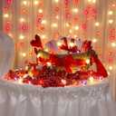 ROCEEI 4 Pack Heart String Lights, 39.2 Ft LED Fairy Lights, Battery Operated Romantic Hanging Light for Bedroom, Wall, Window, Wedding, Party Decor(Plastic,30 Bulbs,Mixed Colors)