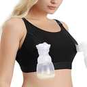 Momcozy Hands Free Pumping & Nursing Bra, Adjustable Cotton Breast Pump Bra | Hands-Free Pump Hold, One-Step Nursing Clasp, Keeps Flanges Secure, 2 Nursing Pads Included 2XL