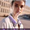 Portable Neck Fan - 6000mAh Rechargeable Personal Fan with 6 Speeds, 360° Cooling Surround Airflow, 20H Long Battery Life Hands-Free Wearable Fan for Outdoor Travel, Office (Purple)