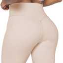 Sunzel No Front Seam High Waist Biker Shorts for Women, Squat Proof Yoga Workout Gym Bike Shorts (Beige, Medium)