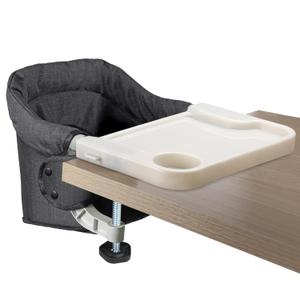Hook On High Chair with Removable Tray for Babies 6-36 Months | Secure & Portable Foldable Travel High Chair | Clip On Baby Feeding Seat with Non-Slip Aluminum Clamp, Washable Cover & Carry Bag(Black)