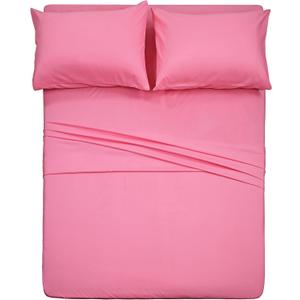 Best Season 4 Piece Bed Sheet Set (Twin XL Size, Peach Pink Color) 1 Flat Sheet,1 Fitted Sheet and 2 Pillow Cases,Brushed Microfiber Sheets Set,Deep Pockets,Extra Soft & Fade Resistant