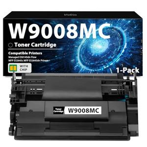 VivEto W9008 W9008MC Toner Cartridge Black (with New Chip) Replacement for HP W9008MC Toner for Managed E50145dn Flow MFP E52645c MFP E52645dn Priners, 1-Pack Laser W9008MC Toner Cartridge