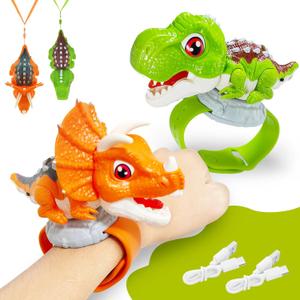 Rechargeable Dinosaur Toy Walkie Talkies for Kids for Outdoor Camping Games & Birthday Xmas Toys Gifts for 3+ Years Old Boys Girls Kids, Pack of 2, Green 