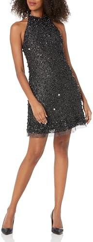 Aidan Mattox Women's Beaded Halter Swing Dress, Size 10