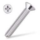 #10-24 x 1-1/2" Flat Countersunk Head Machine Screws, Phillips Drive, 304 Stainless Steel 18-8, Full Thread, Coarse Thread UNC, 50 PCS