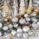 Sea Team 21-Pack Christmas Ball Ornaments with Strings, 80mm/3.15-Inch Large Size Baubles, Shatterproof Plastic Christmas Bulbs, Hanging Decorations for Xmas Tree, Holiday, Wedding, Party, Champagne