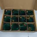 12 Pcs Velvet Christmas Balls Bulk Shatterproof Plastic Christmas Tree Decorations for Decorative Hanging Baubles (12, Blackish Green, 2.36Inch)