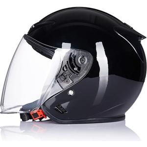 Vintage Motorcycle 3/4 Open Face Helmet, Solid Color Half Face Helmet, DOT Certified Adult Men Women Retro Helmet, Electric Scooter Moped Jet Classic Helmet with Visor (X-Large)