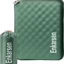 Inflatable Travel Seat Cushion  Self-Inflating Memory Foam Pad for Airplane, Stadium Bleachers, Camping, Hiking & Backpacking  Ultralight Compact & Portable Sitting Cushion (Green)