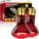 2-Pack 75W Reptile Heat Lamp Bulb, Infrared Heat Emitter Red Heat Lamp for Reptile Amphibian, Infrared Basking Spot Light Bulb,Red Heat Lamp for ChickensLizardsSnakesTurtles