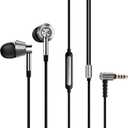 1MORE Triple Driver in-Ear Earphones Hi-Res Headphones with High Resolution, Bass Driven Sound, MEMS Mic, in-Line Remote, High Fidelity for Smartphones/PC/Tablet - Silver