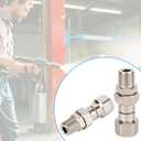 Lasuroa 2pcs 3/8" NPT Pressure Washer Swivel Fitting, Stainless Steel Rotating High Pressure Washer Adapter with Raw Tape Kink-Free Swivel Connector for Hose & Gun, 4500 PSI