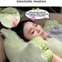 Cute Kitty Rest Reading Pillow for Adults, Kawaii Soft Lumbar Pillows Rest Cushion with Washable Cover for Sitting in Bed, Relaxing, Watching TV, Gaming