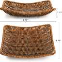 Yesland 4 Pack Imitation Wicker Bread Baskets, 9 x 9 Inch Square Bread Baskets for Serving Fast Food Baskets Fruit Baskets Gift Baskets for Breakfast, Snacks Home, Restaurant, Bakery Tabletop, Brown