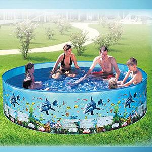 Play Pool for Kids Plastic Outdoor Swimming Pool Non-inflatable Folding Round Water Pool Children Snapset Swimming Pool(8FT, Dinosaur)