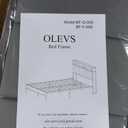 OLEVS Queen Bed Frame Metal Platform Bed Queen Size with 2-Tier Storage & LED Light Headboard, Charging Station Type C, No Box Spring Needed