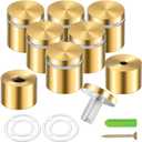 Ferraycle 8 Sets Standoff Screws Stainless Steel Advertising Standoff Mount Metal Hardware Sign Mounting Hardware for Hanging Acrylic Picture Frame(1 x 1 Inch)