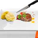 ZVP Disposable Cutting Boards 30 Count, Collapsible Cutting Board Sheet with Built-in Crease, Flexible Plastic Cutting Mat for Kitchen and Commercial Use, 17 x 12 In White