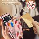 Petitian for Google Pixel 8Pro Case with Wallet - Women Girls Cute Girly Aesthetic Unique Design Leather Credit Card Holder Cardholder Stand Wristband for Pixel 8Pro, Strawberry