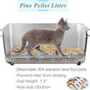 8" Sifting Cat Litter Box for Clumping Clay & Pine Pellets