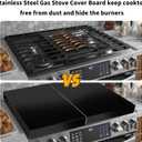 Gas Noodle Board Stove Cover: Mineye 2 IN 1 Gas Stove Top Cover Stainless Steel, Gas Stove Cover Board for Gas and Electric Stove Range Expanding Kitchen Space, Black, Single Size 15"x 22"x3", 15"x 21.5"x3"