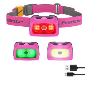 EverBrite Rechargeable Headlamp, 350 Lumens Headlamp with Red Light and Memory Function, 7 Modes Running Headlamp, Bright Headlamps for Camping, Fishing, Hunting, Night Vision