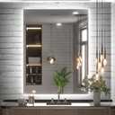 TETOTE 28 x 36 Inch LED Backlit Mirror Bathroom with Light,Anti-Fog,Dimmable,Lighted Mirror(Horizontal/Vertical) Wall Mounted Vanity Mirror