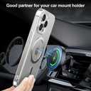 for MagSafe Sticker, 2 Pack Magnetic Ring, Universal Magnetic Wireless Charger Conversion Kit for iPhone 16/15/14/13/12/11 Pro Max Mini, Galaxy S24/S23and More,Mirror