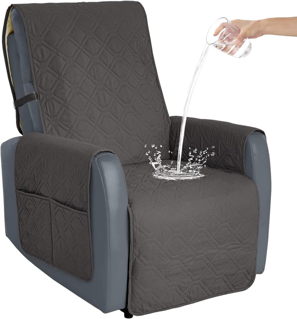 Recliner Chair Covers Sofa Slipcover Non-Slip Chair Couch Cover Machine Washable Furniture Protector with Straps for Dogs (Dark Grey, 23inch Recliner) Recliner Chair Covers Sofa Slipcover Non-Slip Chair Couch Cover Machine Washable Furniture Protector with Straps for Dogs (Dark Grey, 23inch Recliner)