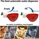 16pack Large Poultry Waterer Cups, Professional Chicken Water Cups for Poultry LANARP Float Style Gravity Chicken Watering System, Tee Fittings Poultry Waterer Suitable, with Mounting Hole Opener (16)